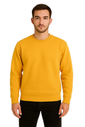 Men's Gold Yellow Crewneck Sweater | Soft, Everyday Cotton Sweatshirt