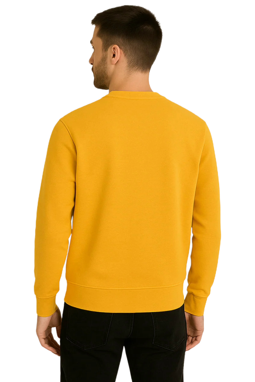 Men's Gold Yellow Crewneck Sweater | Soft, Everyday Cotton Sweatshirt