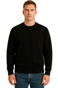Men's Black Crewneck Sweatshirt | Everyday Warm Cotton Jumper Pullover