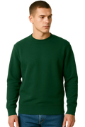 Men's Forest Green Crewneck Sweater | Premium Soft Cotton Jumper | Classic Fit