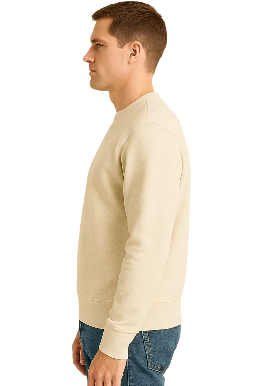 Plain Cream Sweatshirt | Simple Crew Neck, Everyday Comfort