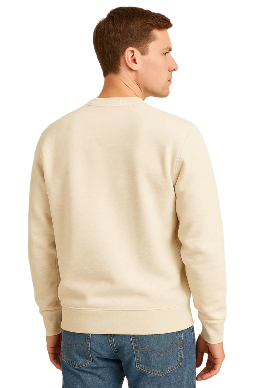Plain Cream Sweatshirt | Simple Crew Neck, Everyday Comfort