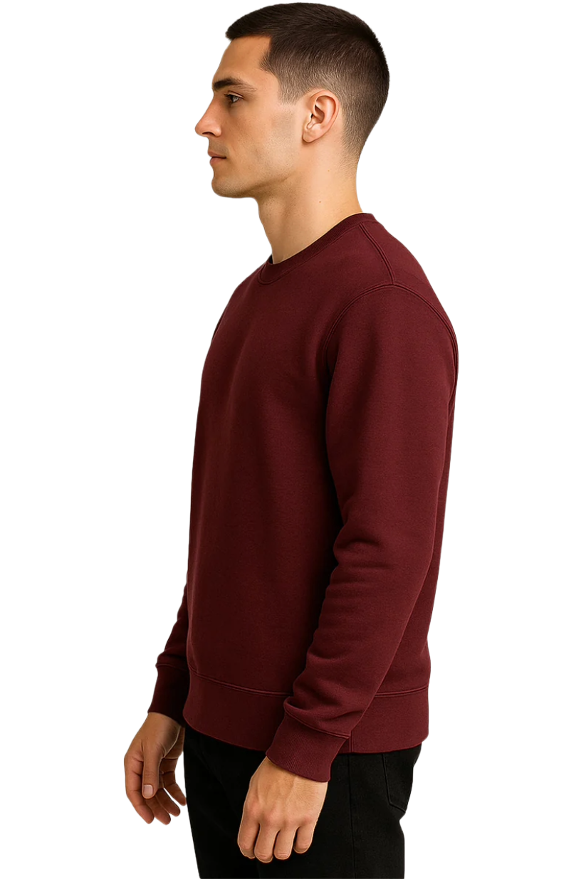 Men's Maroon Sweatshirt | Rich Wine Color Cotton