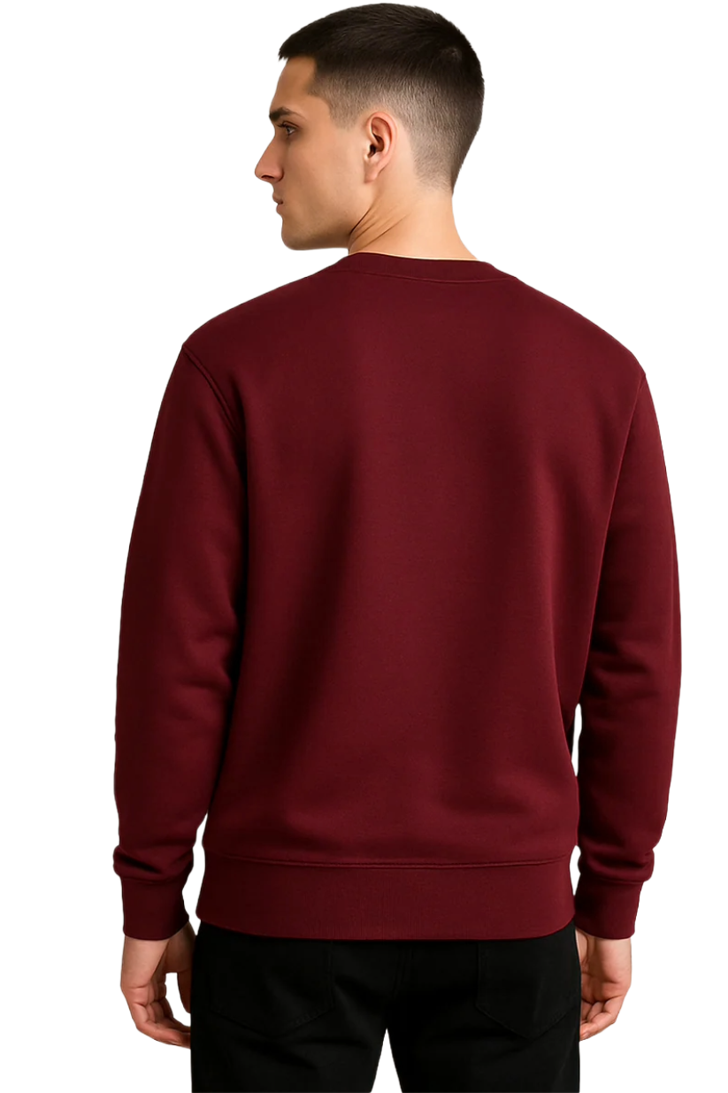 Men's Maroon Sweatshirt | Rich Wine Color Cotton