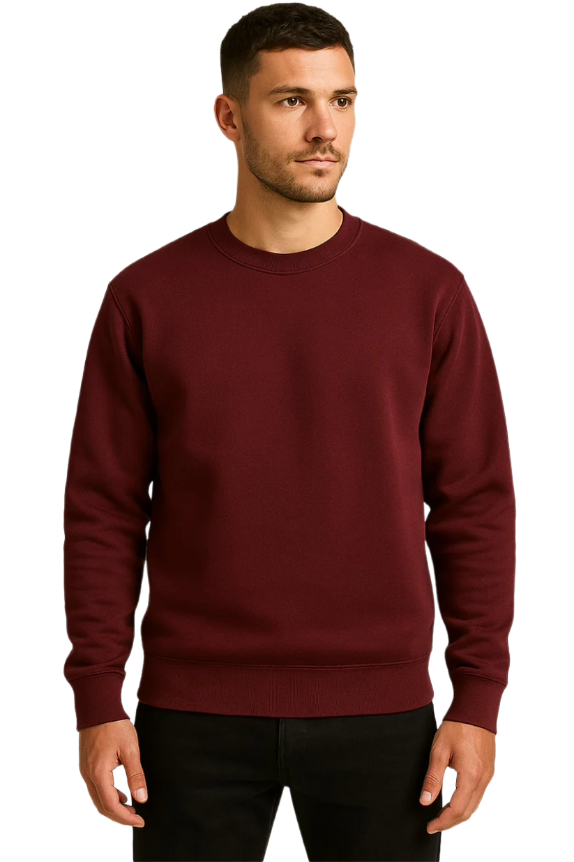 Men's Maroon Sweatshirt | Rich Wine Color Cotton