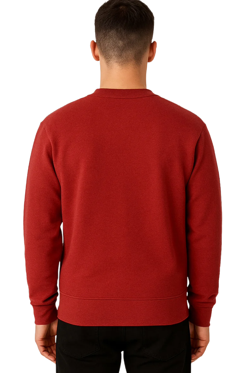 Men's Simple Red Pullover Sweatshirt