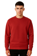 Men's Simple Red Pullover Sweatshirt