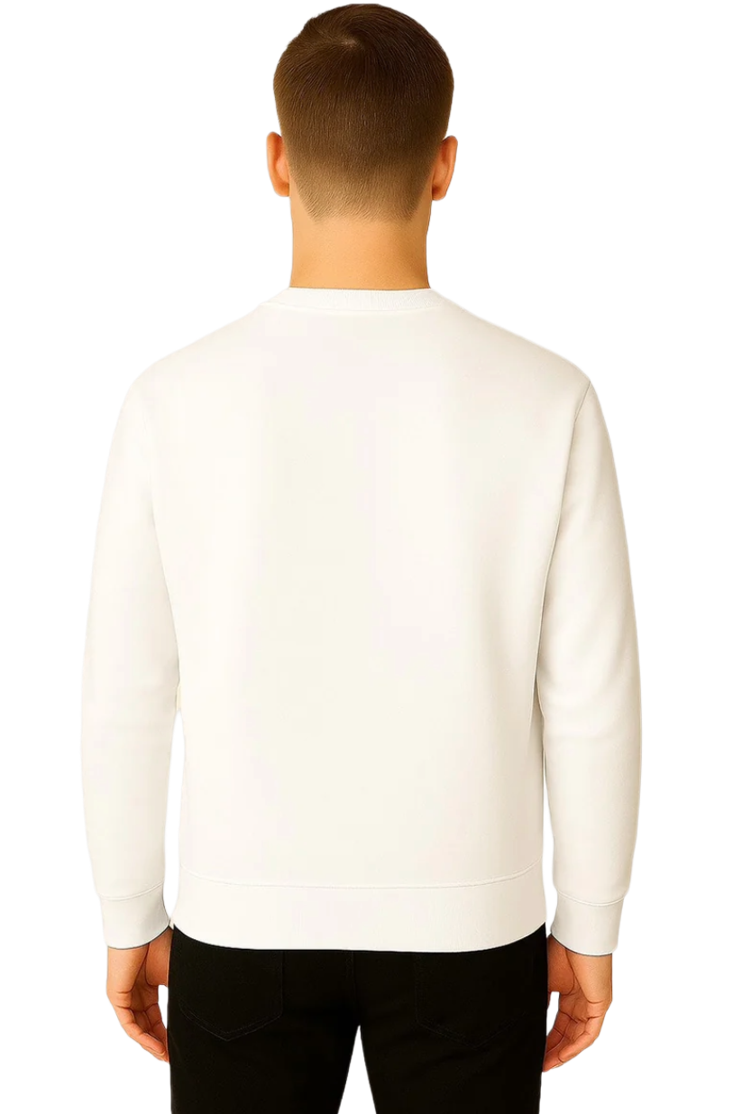 Men's White Sweatshirt | Clean Fit Cotton