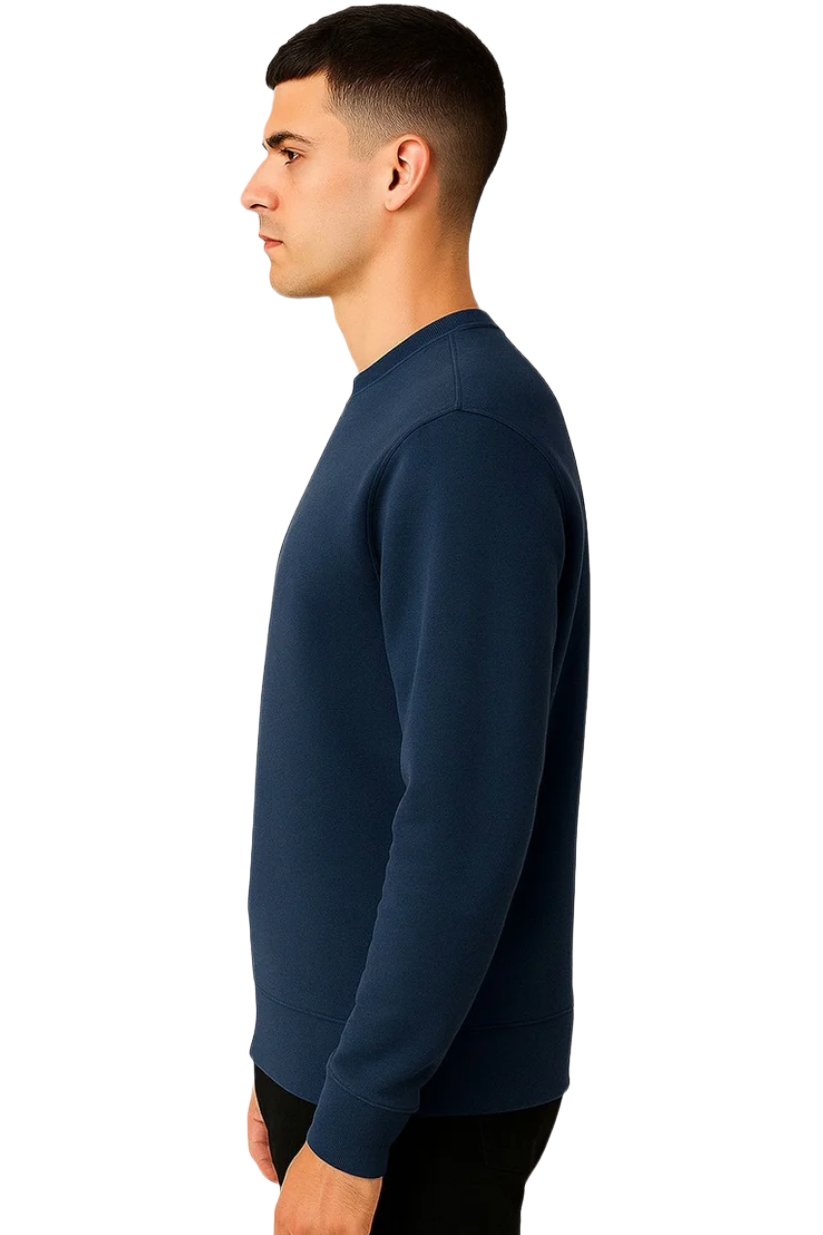 Premium Cotton Sweatshirt in Navy | Simple Style