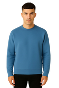 Men's Sea Blue Sweatshirt | Cotton Soft Knit Comfort