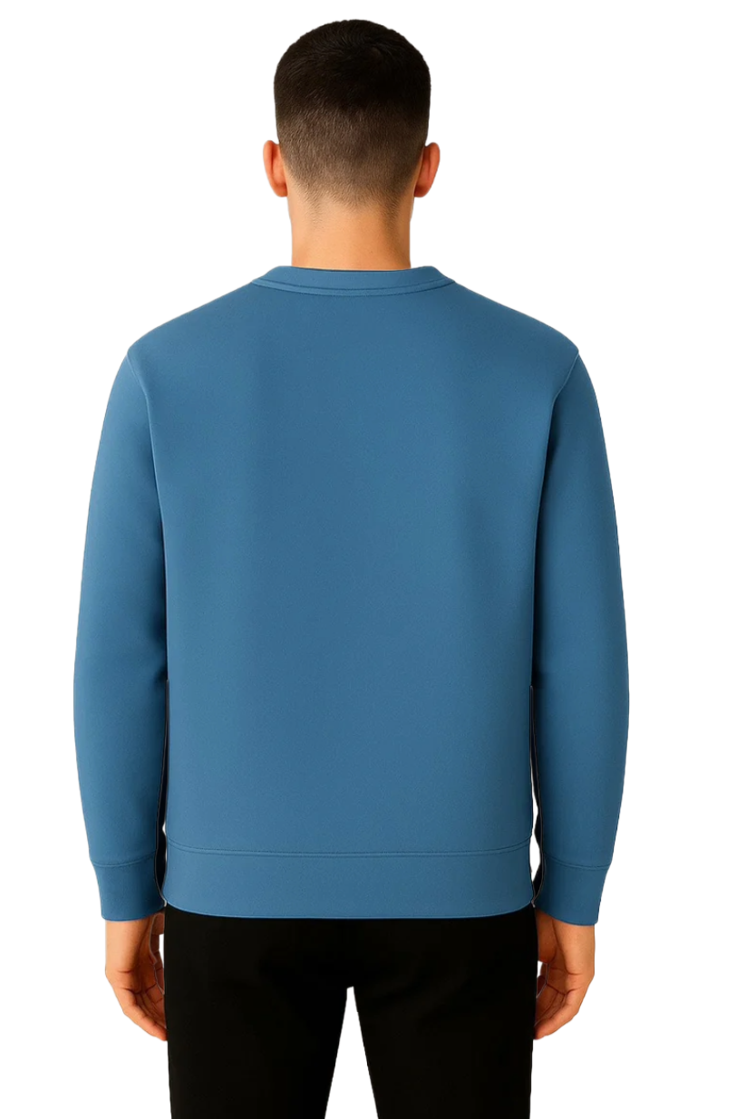 Men's Sea Blue Sweatshirt | Cotton Soft Knit Comfort