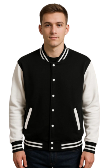 Classic Black and White Baseball Jacket – Effortless Style & Bold Contrast