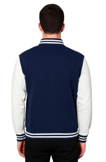 Dark Blue and White Baseball Jacket – The Perfect Mid-Layer