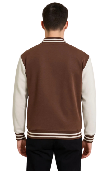 Brown and Cream Baseball Jacket – Classic Retro Style