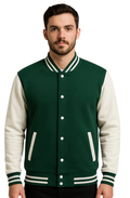 Green Baseball Jacket  – Comfortable Sleeves & Classic Fit
