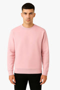 Pink Crewneck Sweatshirt, Men's Everyday Comfort, Soft Knit