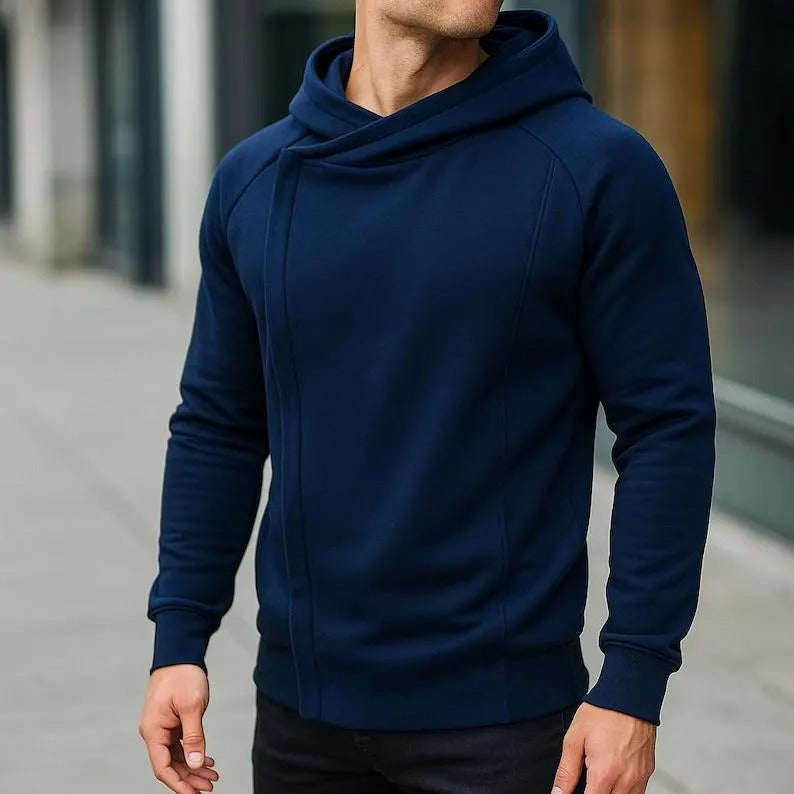 Men’s Premium Navy Blue Casual Hoodie – Soft Cotton Blend | Modern Streetwear Pullover