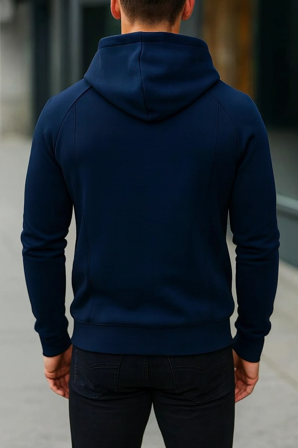 Men’s Premium Navy Blue Casual Hoodie – Soft Cotton Blend | Modern Streetwear Pullover