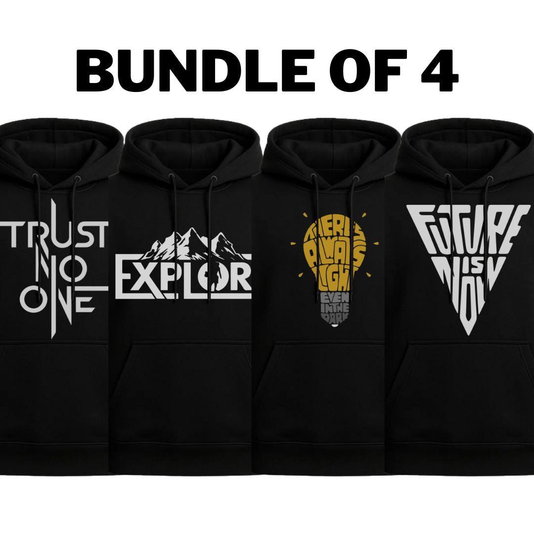 Bundle of 4 | Basic Hoodie | Inspirational Graphics